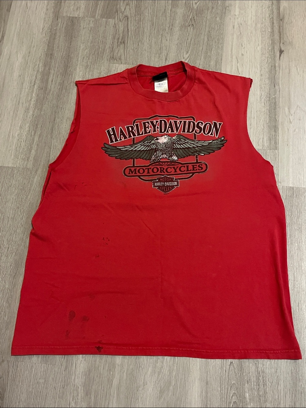 Harley-Davidson Red Sleeveless Eagle Logo Tank Top